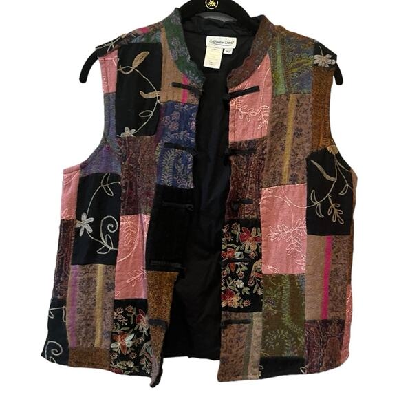 Coldwater Creek Wool Patchwork Vest Petite Medium black pink - Picture 9 of 9